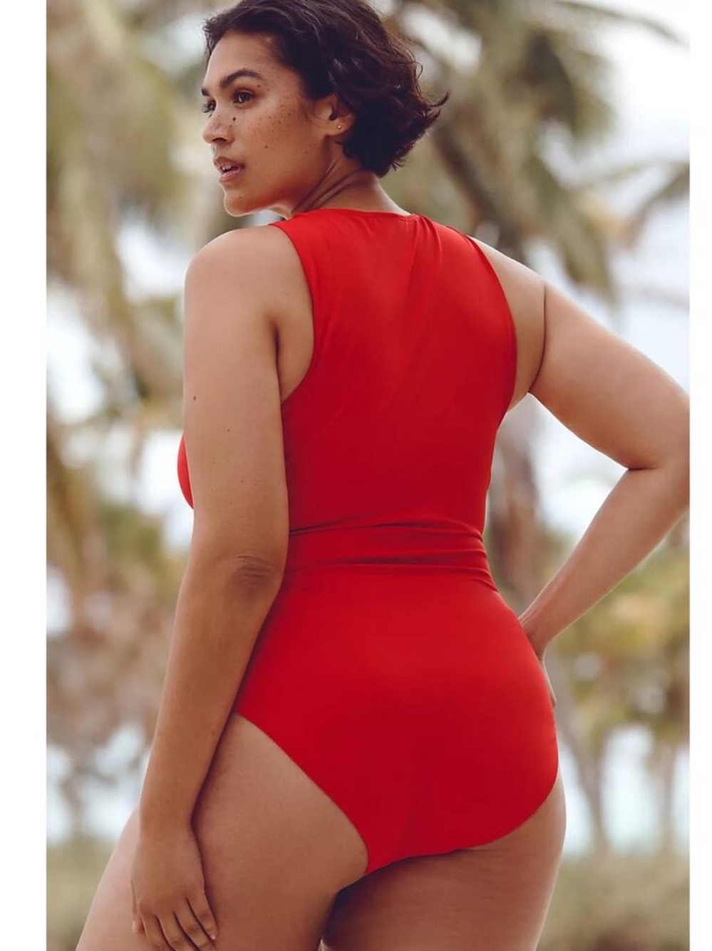 Like New Andie Swim The Malibu One Piece Swimsuit Cherry Red XXLT - Picture 3 of 16